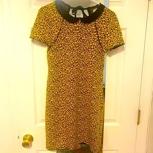 Women’s Cheetah Print Yellow Dress - Worn once  - Medium